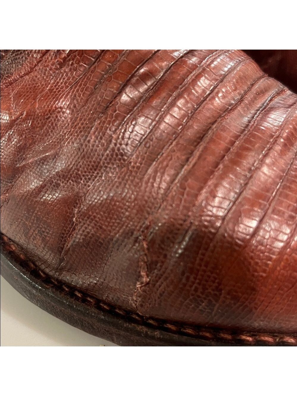 Justin 8303 Men's Exotic Leather Western Boot Peanut Brittle Lizard Round Toe - Picture 7 of 15